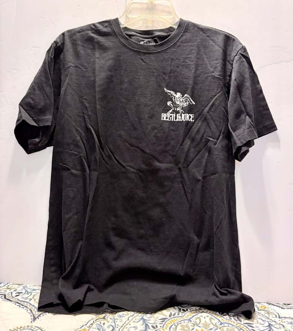Stance Beetlejuice Gravestone Crew Tee Size M Black Graphic T-Shirt